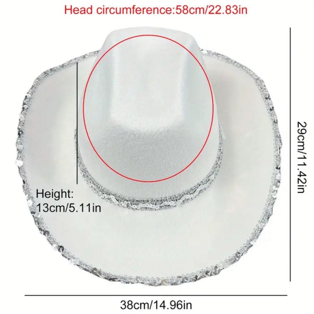 Women's Black Sequin Cowgirl Hat - Picture 3 of 3